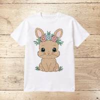 Stickdatei Hase – Osterhase 1 Lineare Art Set 2513 – Hase mit Blumen für Kissen, Shirts & mehr Bild 2