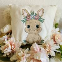 Stickdatei Hase – Osterhase 1 Lineare Art Set 2513 – Hase mit Blumen für Kissen, Shirts & mehr Bild 5