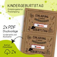 Druckvorlage Einladung Kindergeburtstag I Piraten I Geburtstagseinladung Kinder I Bastelvorlage I zum Drucken Bild 2