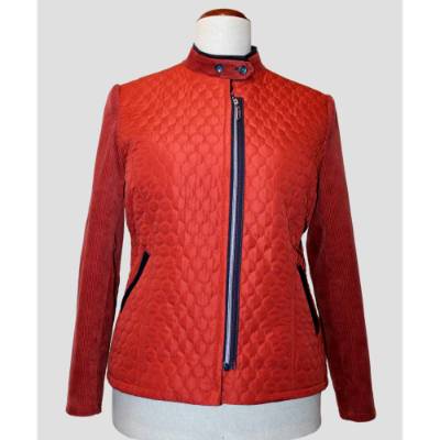 Sportliche Damen Steppjacke Elegant Terracotta/Blau