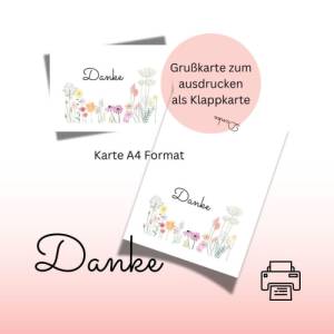 Dankeskarte 11 Geburtstag Karte Grußkarte Danke A4 digitaler Sofortdownload zum selbst ausdrucken Bild 1