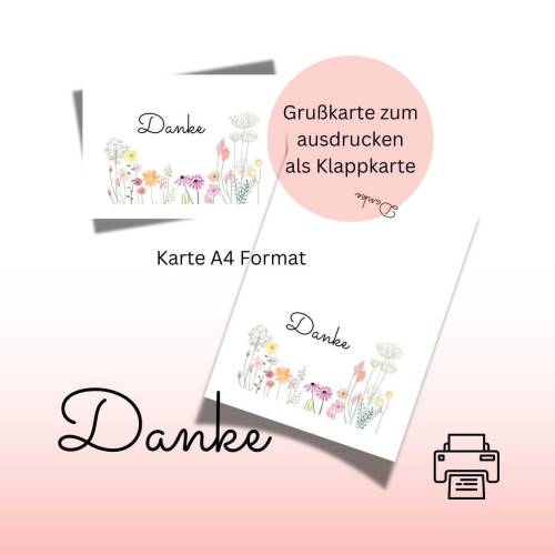 Dankeskarte 11 Geburtstag Karte Grußkarte Danke A4 digitaler Sofortdownload zum selbst ausdrucken 