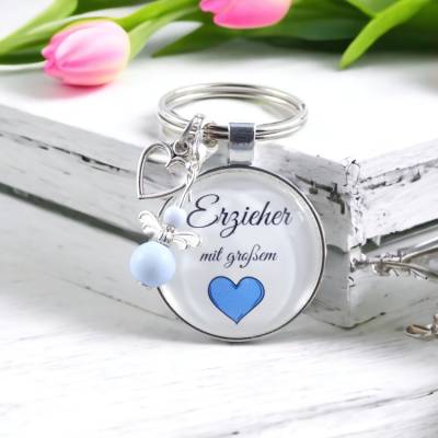 Erzieher Abschiedsgeschenk | Schlüsselanhänger Erzieher | Andenken Kita Schutzengel