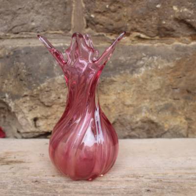 Vase Zipfelvase Alexandrit Design Josef Hospodka Chribska Böhmen Midcentury 60er Jahre