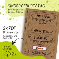 Druckvorlage Einladung Kindergeburtstag I Geburtstagseinladung Kinder I Geburtstag Einladung I Bastelvorlage I drucken Bild 2