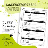 Druckvorlage Einladung Kindergeburtstag I Geburtstagseinladung Kinder I Geburtstag Einladung I Bastelvorlage I drucken Bild 3