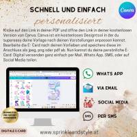 Digitale Einladungskarte, Einladung Kindergeburtstag Meerjungfrau personalisierbare E-Card WhatsApp, Einladung Bild 2