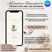 Digitale Einladungskarte, Einladung Kindergeburtstag Meerjungfrau personalisierbare E-Card WhatsApp, Einladung Bild 7