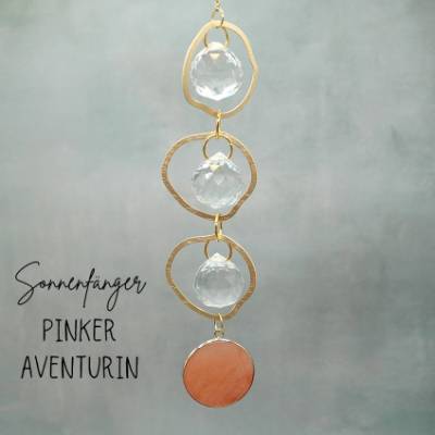 Feng Shui Sonnenfänger aus rosa Aventurin – Magischer Suncatcher als edle Fensterdeko