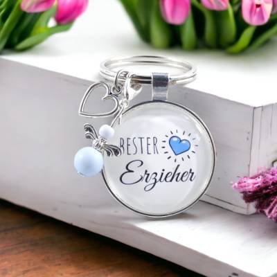 Erzieher Abschiedsgeschenk | Schlüsselanhänger Erzieher | Andenken Kita Schutzengel