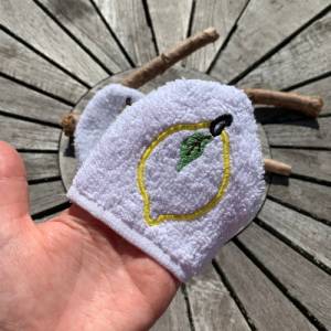 Zitronen-Waschlappen Stickdatei  ITH 10x10 Waschhandschuh Geschenk Frucht Zitrone Bild 4