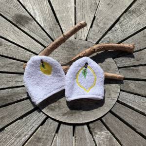 Zitronen-Waschlappen Stickdatei  ITH 10x10 Waschhandschuh Geschenk Frucht Zitrone Bild 5