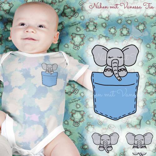 Einstecktasche Elefant - 3 Varianten SVG DXF