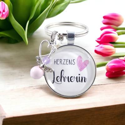 Lehrerin Abschiedsgeschenk | Schlüsselanhänger Herzens Lehrerin | Andenken Schule | Schutzengel