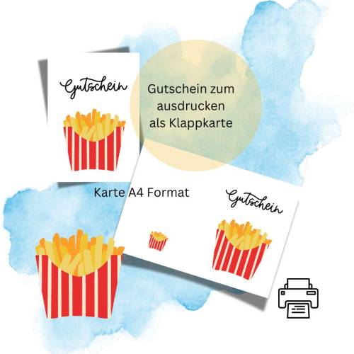 Essensgutschein 8 Geburtstag Karte Gutschein Essen gehen Restaurant A4 digitaler Sofortdownload zum selbst ausdrucken