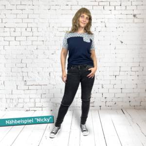 3er Set PDF Schnittmuster Longsleeve & T-Shirt mit Tasche für Damen, Kinder + Herren | e-Book Schnitt Oberteil, Top, Näh Bild 6