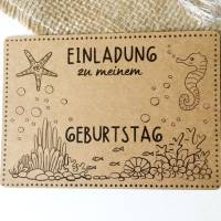 Druckvorlage Einladung Kindergeburtstag I Meer I Geburtstagseinladung Kinder I Geburtstag Einladung I Bastelvorlage Bild 8