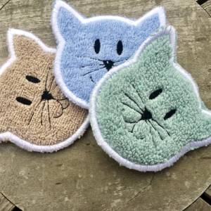 Abschminkpad Katze Stickdatei ITH 10x10 cm Waschpad Kosmetikpad Pad Anleitung in deutscher Sprache Bild 1