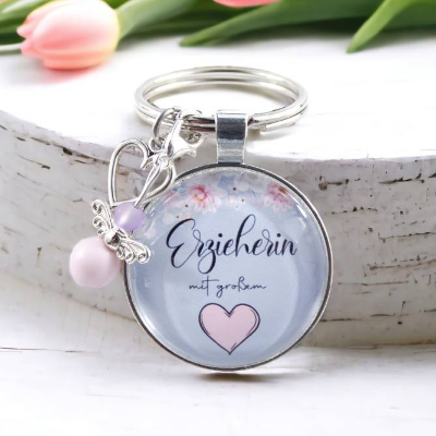 Erzieherin Abschiedsgeschenk | Schlüsselanhänger Erzieherin | Andenken Kita Schutzengel