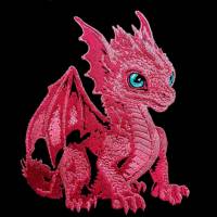 Drache sitzend Color Lichteffekt 18x18cm bzw. 20x20cm, je nach Maschinenformat Bild 1