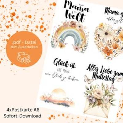 Herzliche Muttertagskarten – Ein liebevolles Dankeschön für Mama - Set 2