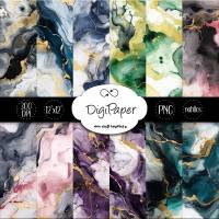 DigiPaper Alkohol Tinte nahtlos PNG Digi Papier für Karten Planer Sublimation Scrapbooking Verpackungen Hintergrund Bild 1