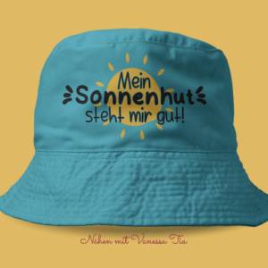 Sonnenhut | Spruch Mit Sonne Plotterdatei SVG Cut File DXF Sommer Bild 1