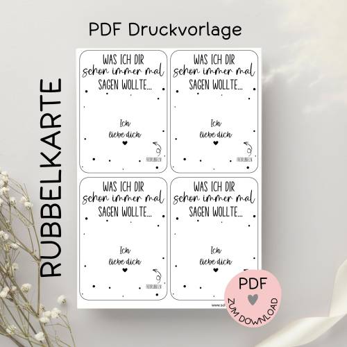 Digitale Datei, PDF-Druckvorlage Rubbelkarte