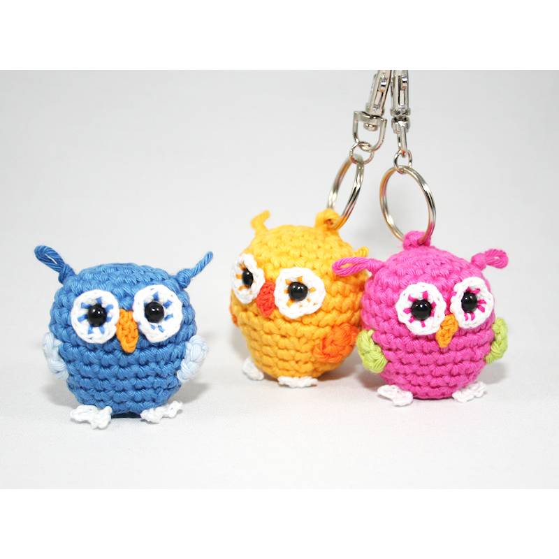 Kleine Eule - Anhänger, Taschenbaumler - Häkelanleitung Bild 1