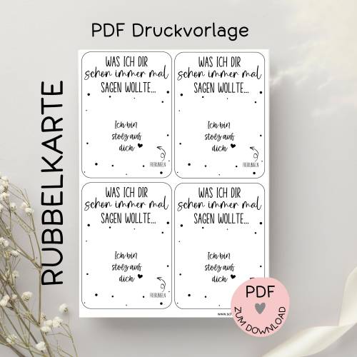 Digitale Datei, PDF-Druckvorlage Rubbelkarte