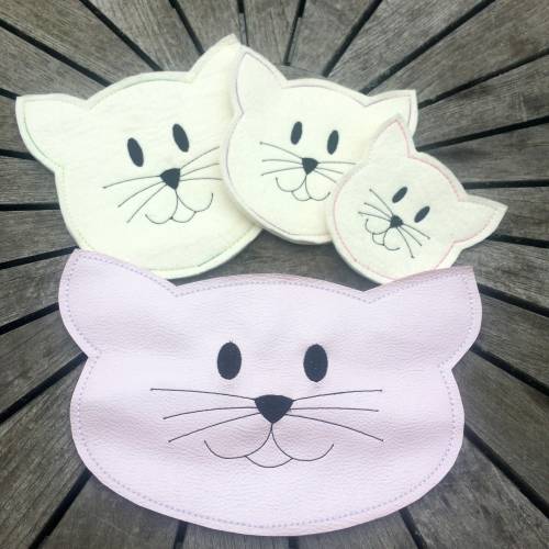 MugRug Katze ITH Stickdatei 10x10 - 16x26 Untersetzer Tassenteppich Becherteppich Tassenuntersetzer Kaffeetasse