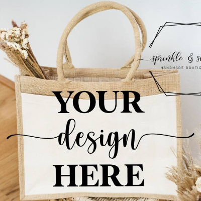 Jutetasche Mockup für Designer, Jute Bag Mockup Tote Mockup Shopping Bag Mockups Shopping Tote Mock Up Tasche