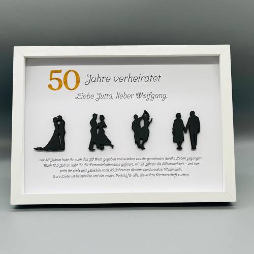 Einzigartiges Geschenk | Custom Wandbild goldene Hochzeit | Geschenk goldene Hochzeit personalisierbar | Liebe | 50. Jah