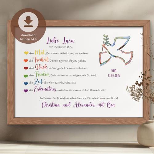 personalisiertes Geldgeschenk Konfirmation | Konfirmationsgeschenk digital | DIY Geld-Konfirmationskarte | PDF Download 