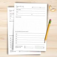 Gesprächsnotiz A5 & A4 - Telefonnotizen Vorlage in 3 Farben (Schwarzweiß, rosa, türkis) | Digitale Vorlage zum Ausdrucke Bild 1