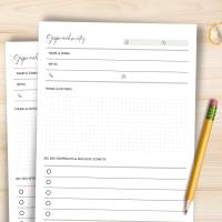 Gesprächsnotiz A5 & A4 - Telefonnotizen Vorlage in 3 Farben (Schwarzweiß, rosa, türkis) | Digitale Vorlage zum Ausdrucke Bild 2