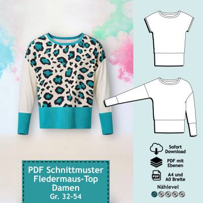 PDF Schnittmuster Fledermausoberteil
