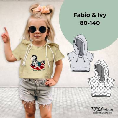  Schnittmuster Kinder Shirt Fabio + Ivy Gr. 80-140