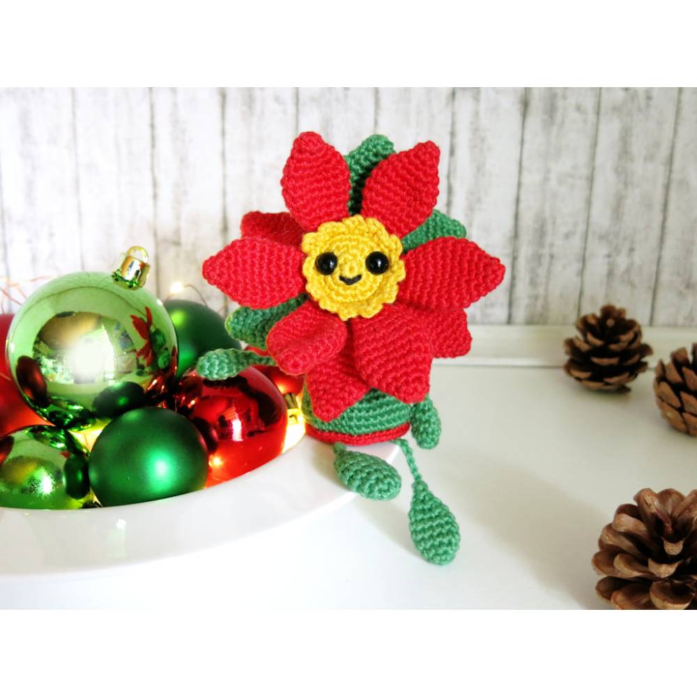 Kleiner Weihnachtsstern - Poinsettia - Häkelanleitung Bild 1