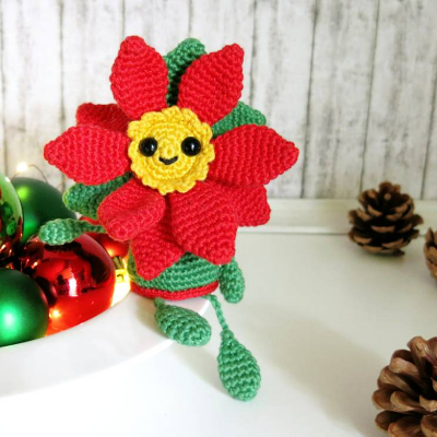 Kleiner Weihnachtsstern - Poinsettia - Häkelanleitung