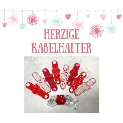 Stickdatei Herzige Kabelhalter - 3 Varianten - ITH