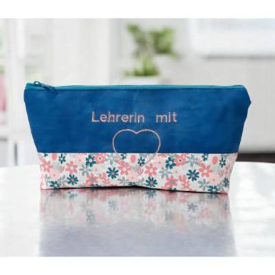Schlampermäppchen "Lehrerin mit Herz", Federmäppchen, Stifte Mäppchen