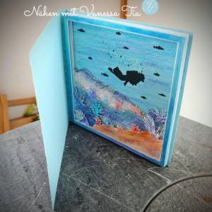 Schattenboxmotiv Unterwasser | Taucher Plotterdatei SVG Cut File DXF Bild 2