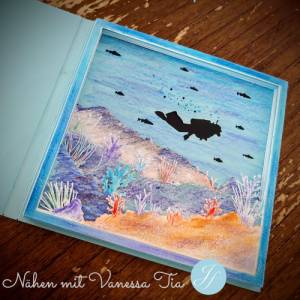 Schattenboxmotiv Unterwasser | Taucher Plotterdatei SVG Cut File DXF Bild 4