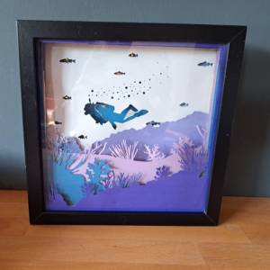 Schattenboxmotiv Unterwasser | Taucher Plotterdatei SVG Cut File DXF Bild 6