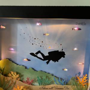 Schattenboxmotiv Unterwasser | Taucher Plotterdatei SVG Cut File DXF Bild 8