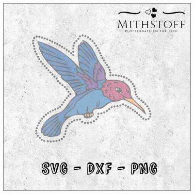 Süße Plotterdatei Strass-Kolibri - Mithstoff - PNG - DXF - SVG