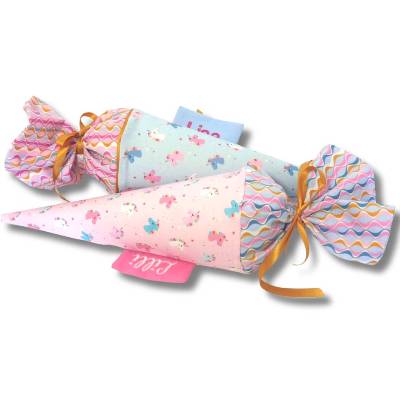 Personalisierte Geschwistertüte Einhorn – Kleine Schultüte mit Namen für den KiTa-Start