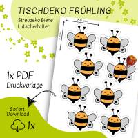 Druckvorlage Tischdeko - Biene - Geburtstag - Lutscher - Streudeko - Party - Feier - ausdrucken - Gastgeschenk - Hummel Bild 2