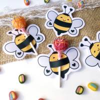 Druckvorlage Tischdeko - Biene - Geburtstag - Lutscher - Streudeko - Party - Feier - ausdrucken - Gastgeschenk - Hummel Bild 7